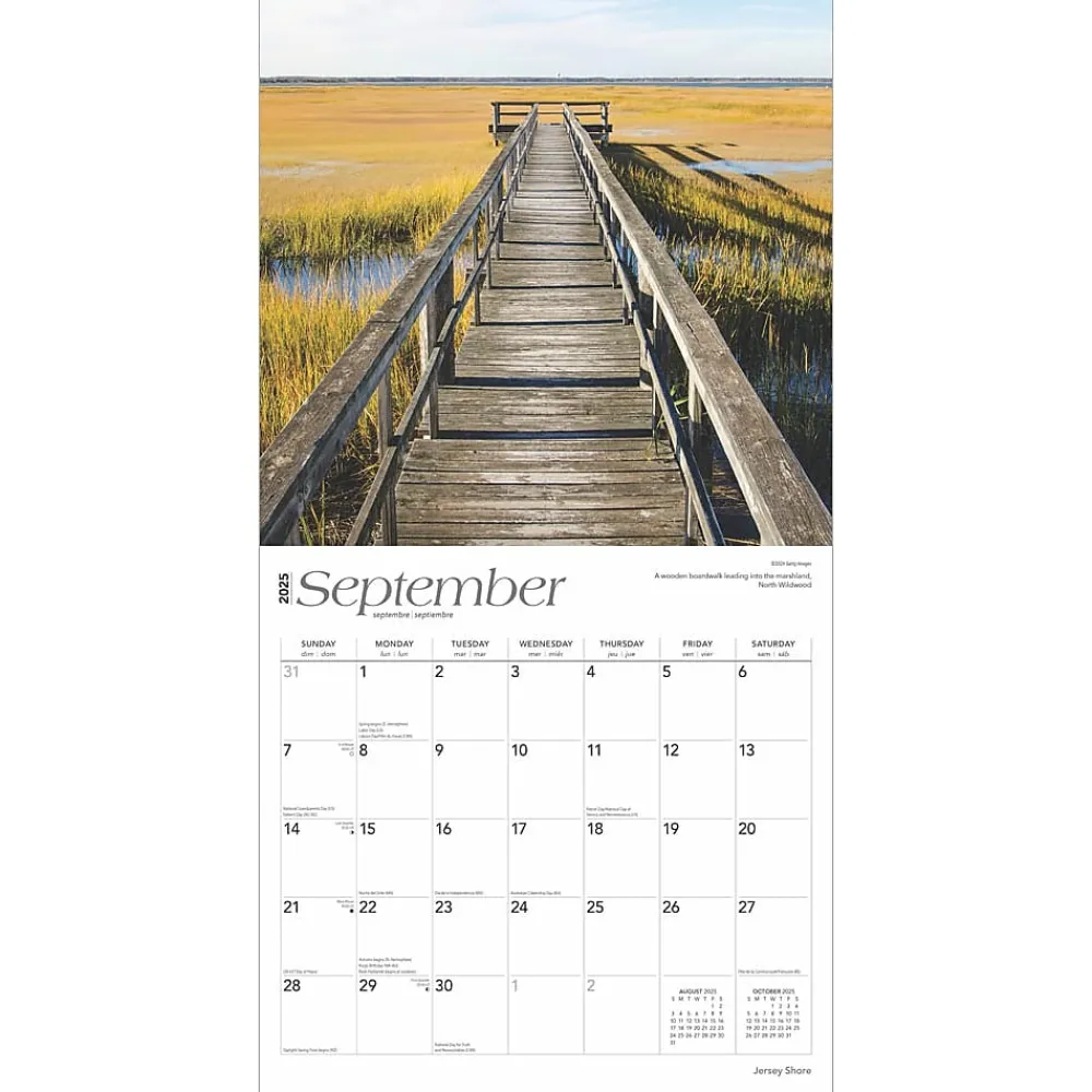 2025 Calendars|BrownTrout 2025 Jersey Shore 12" x 12" Monthly Wall Calendar (9781975474980)