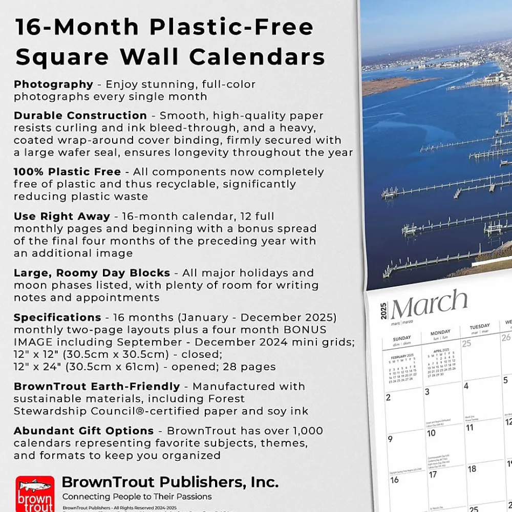 2025 Calendars|BrownTrout 2025 Jersey Shore 12" x 12" Monthly Wall Calendar (9781975474980)