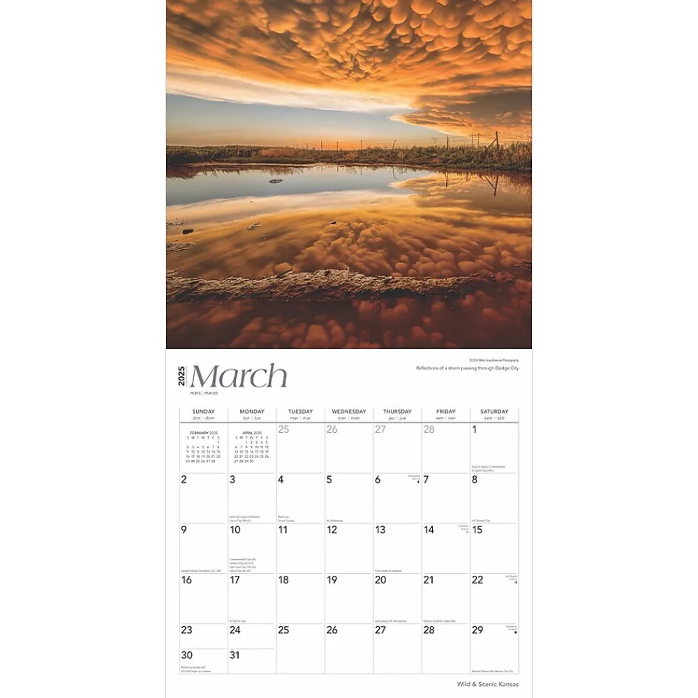 2025 Calendars|BrownTrout 2025 Kansas Wild & Scenic 12" x 12" Monthly Wall Calendar (9781975474997)