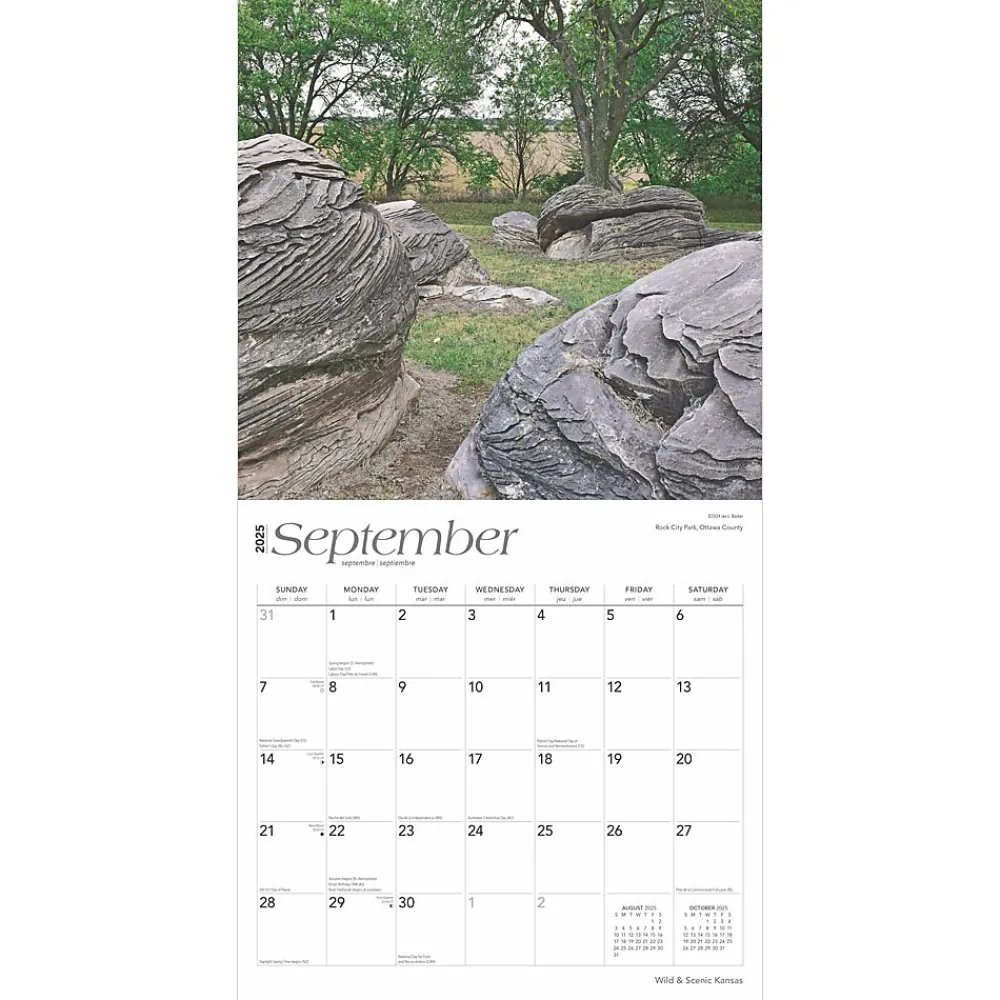 2025 Calendars|BrownTrout 2025 Kansas Wild & Scenic 12" x 12" Monthly Wall Calendar (9781975474997)