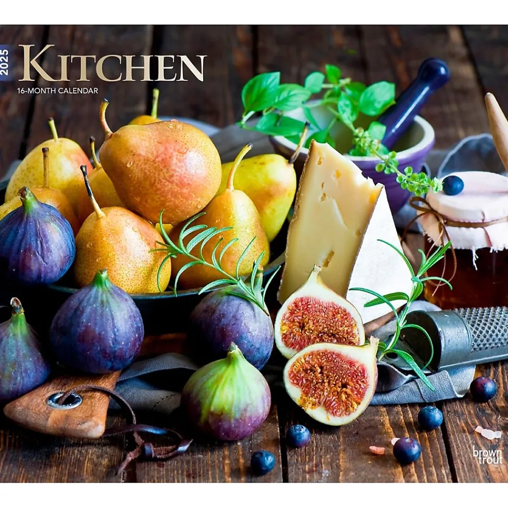 2025 Calendars|BrownTrout 2025 Kitchen 14" x 24" Monthly Deluxe Wall Calendar, (9781975473051)
