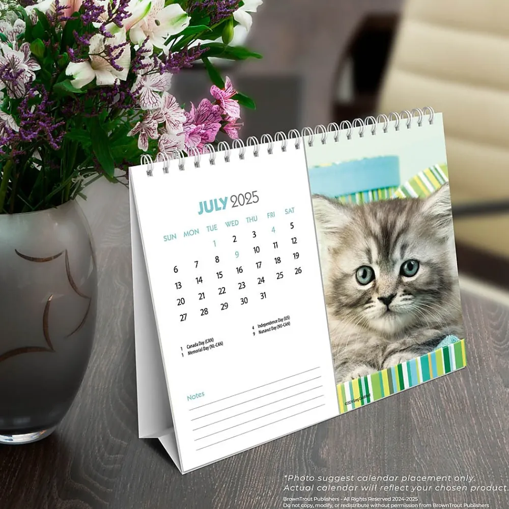 2025 Calendars|BrownTrout 2025 Kittens 7.5" x 6" Monthly Desk Calendar (9781975481629)