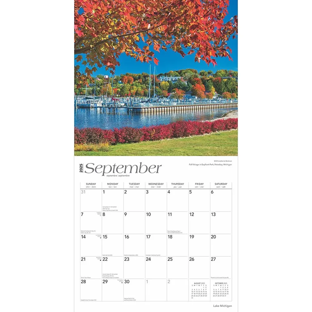 2025 Calendars|BrownTrout 2025 Lake Michigan 12" x 12" Monthly Square Wall Calendar (9781975475048)