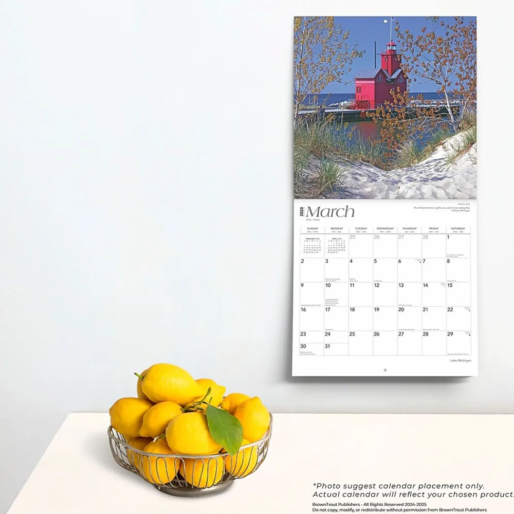 2025 Calendars|BrownTrout 2025 Lake Michigan 12" x 12" Monthly Square Wall Calendar (9781975475048)