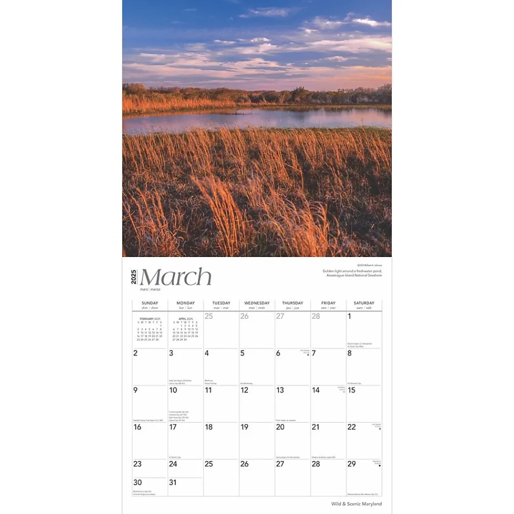 2025 Calendars|BrownTrout 2025 Maryland Wild & Scenic 12" x 12" Monthly Square Wall Calendar (9781975475192)