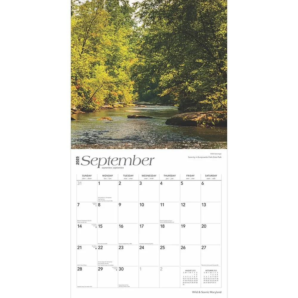 2025 Calendars|BrownTrout 2025 Maryland Wild & Scenic 12" x 12" Monthly Square Wall Calendar (9781975475192)