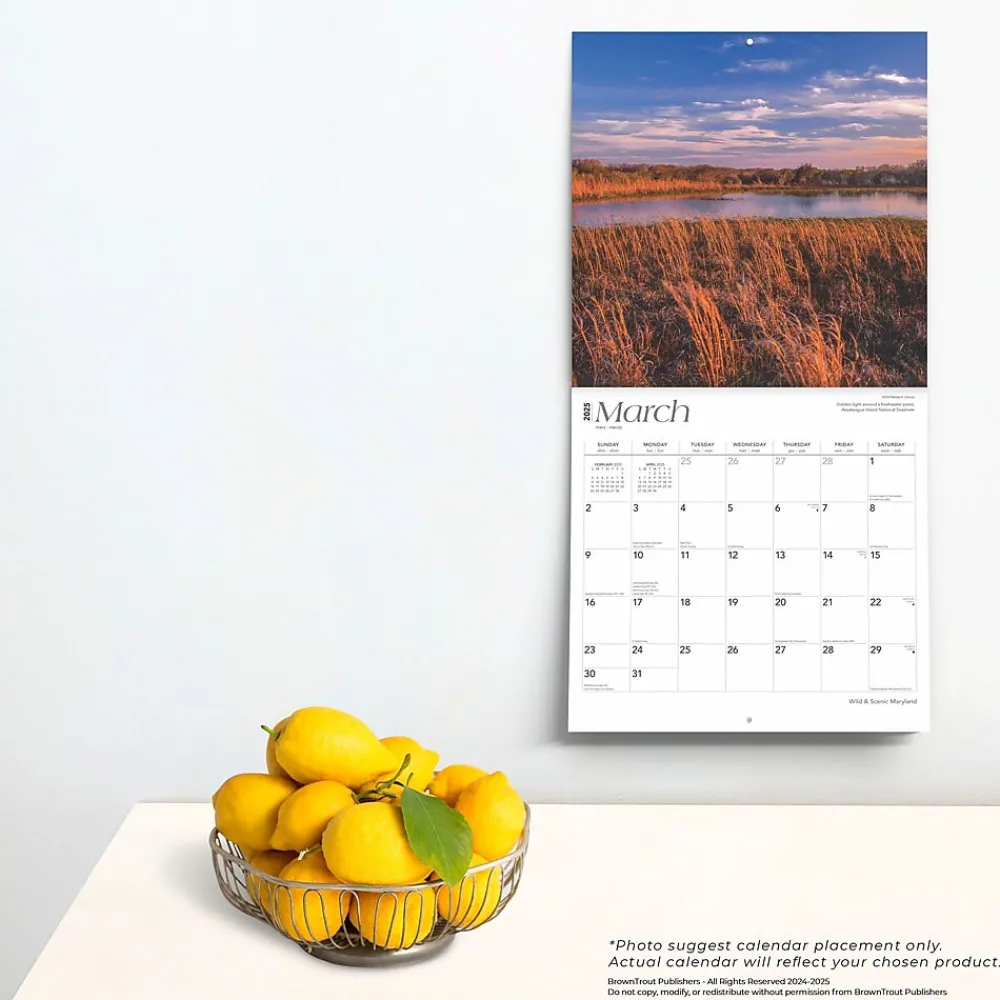 2025 Calendars|BrownTrout 2025 Maryland Wild & Scenic 12" x 12" Monthly Square Wall Calendar (9781975475192)