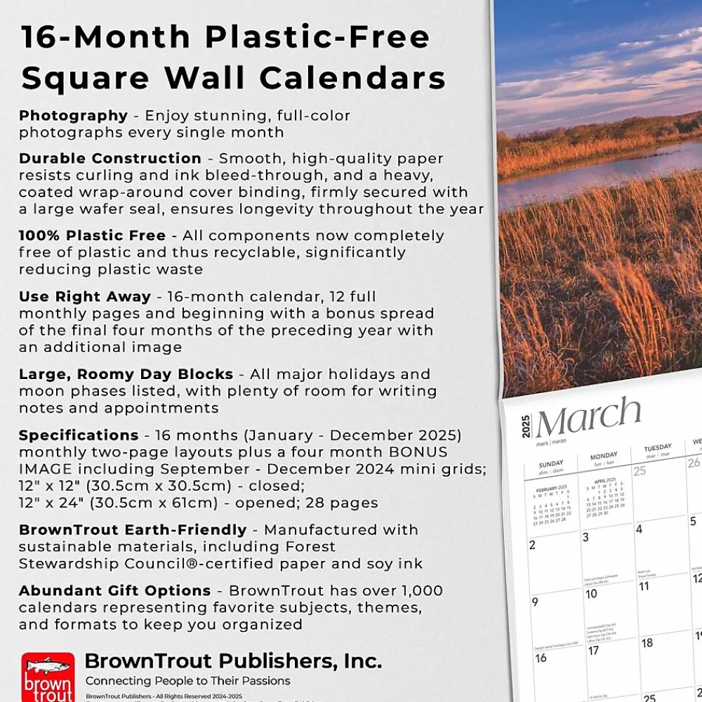 2025 Calendars|BrownTrout 2025 Maryland Wild & Scenic 12" x 12" Monthly Square Wall Calendar (9781975475192)