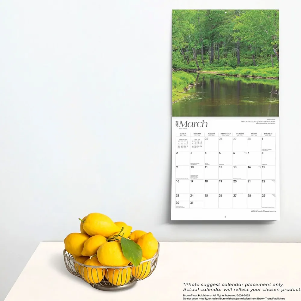 2025 Calendars|BrownTrout 2025 Massachusetts Wild & Scenic 12" x 12" Monthly Square Wall Calendar (9781975475208)