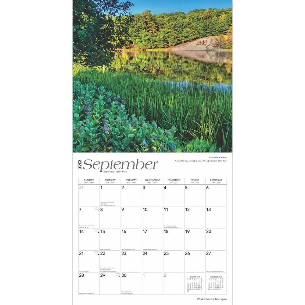 2025 Calendars|BrownTrout 2025 Michigan Wild & Scenic 12" x 24" Monthly Square Wall Calendar (9781975475277)