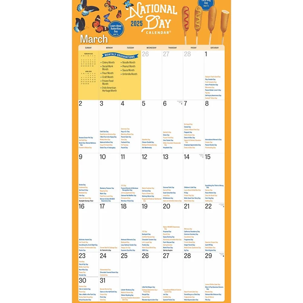 2025 Calendars|BrownTrout 2025 National Day 12" x 12" Monthly Square Wall Calendar (9781975479985)