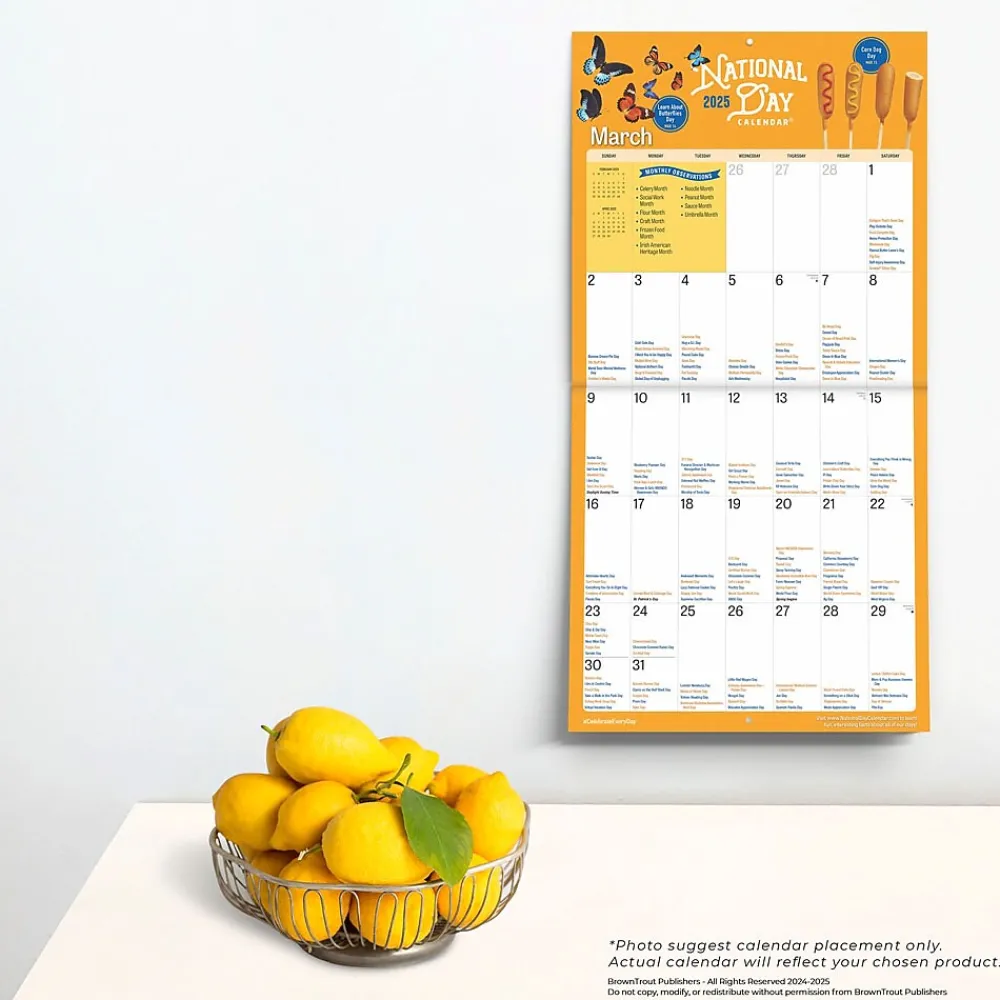 2025 Calendars|BrownTrout 2025 National Day 12" x 12" Monthly Square Wall Calendar (9781975479985)