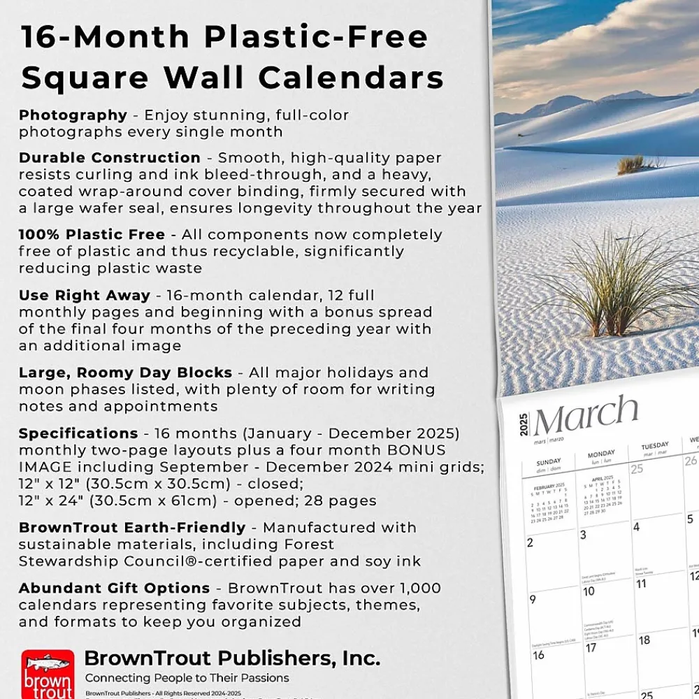 2025 Calendars|BrownTrout 2025 National Parks 12" x 12" Monthly Wall Calendar (9781975475345)