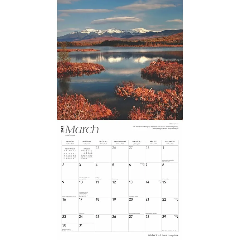 2025 Calendars|BrownTrout 2025 New Hampshire Wild & Scenic 12" x 12" Monthly Wall Calendar (9781975475383)