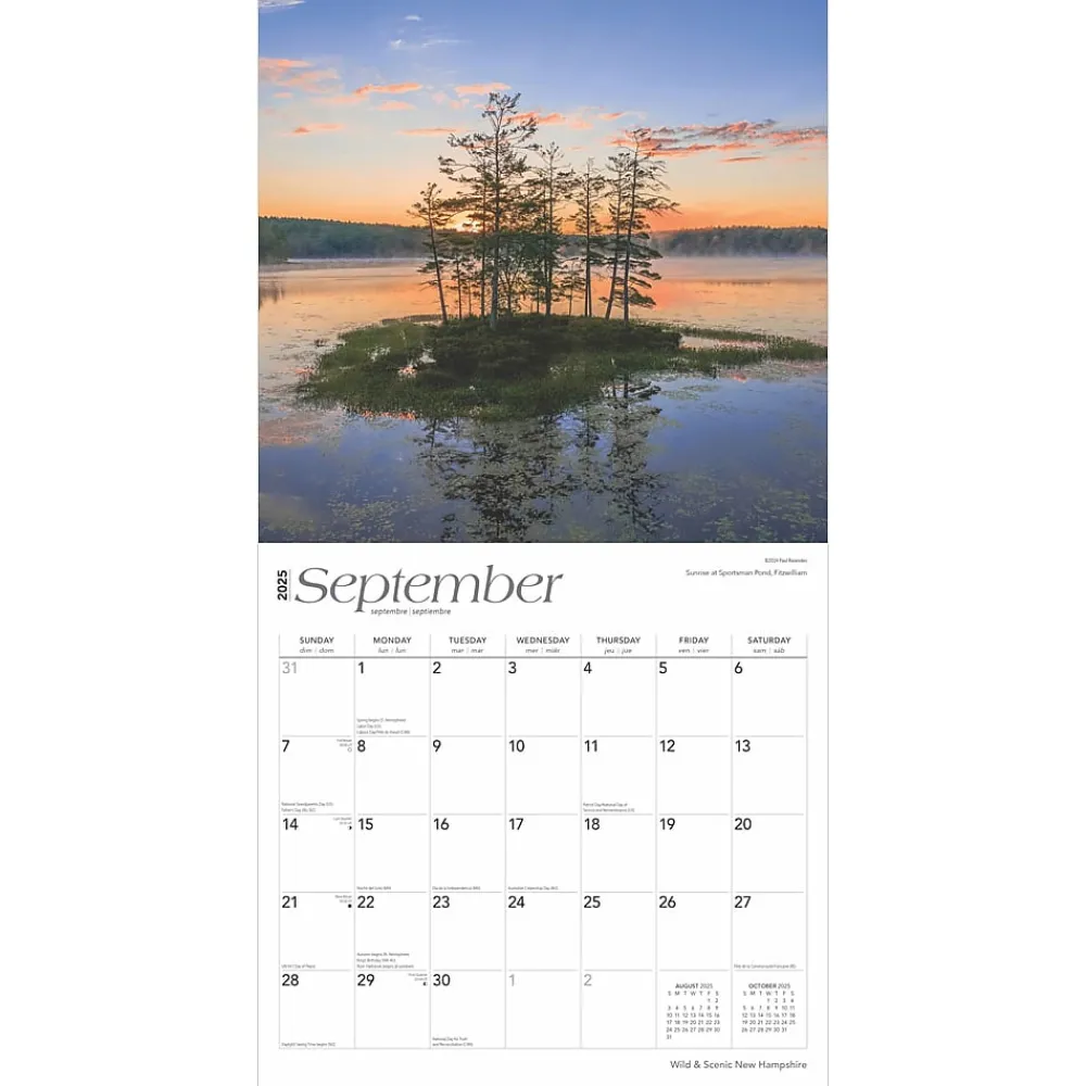 2025 Calendars|BrownTrout 2025 New Hampshire Wild & Scenic 12" x 12" Monthly Wall Calendar (9781975475383)
