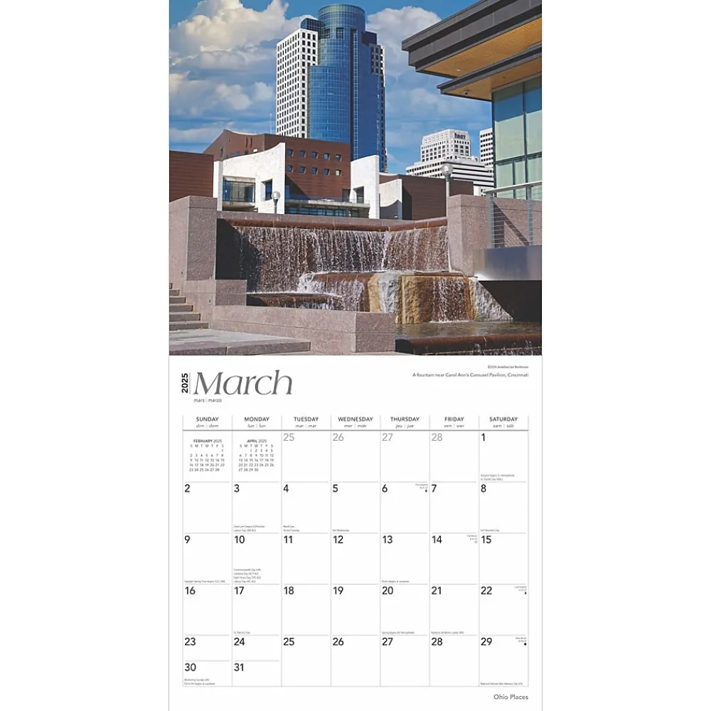 2025 Calendars|BrownTrout 2025 Ohio Places 12" x 12" Monthly Wall Calendar (9781975475475)