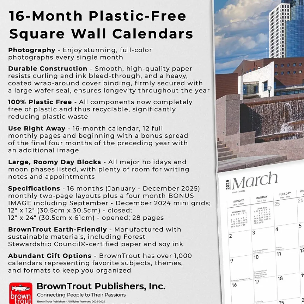 2025 Calendars|BrownTrout 2025 Ohio Places 12" x 12" Monthly Wall Calendar (9781975475475)