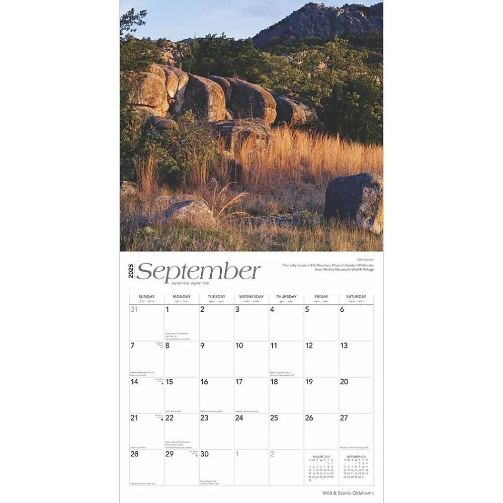 2025 Calendars|BrownTrout 2025 Oklahoma Wild & Scenic 12" x 12" Monthly Wall Calendar (9781975475482)