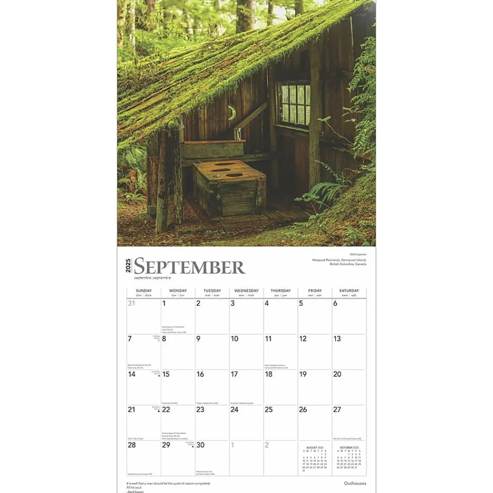 2025 Calendars|BrownTrout 2025 Outhouses 12" x 12" Monthly Wall Calendar (9781975477493)