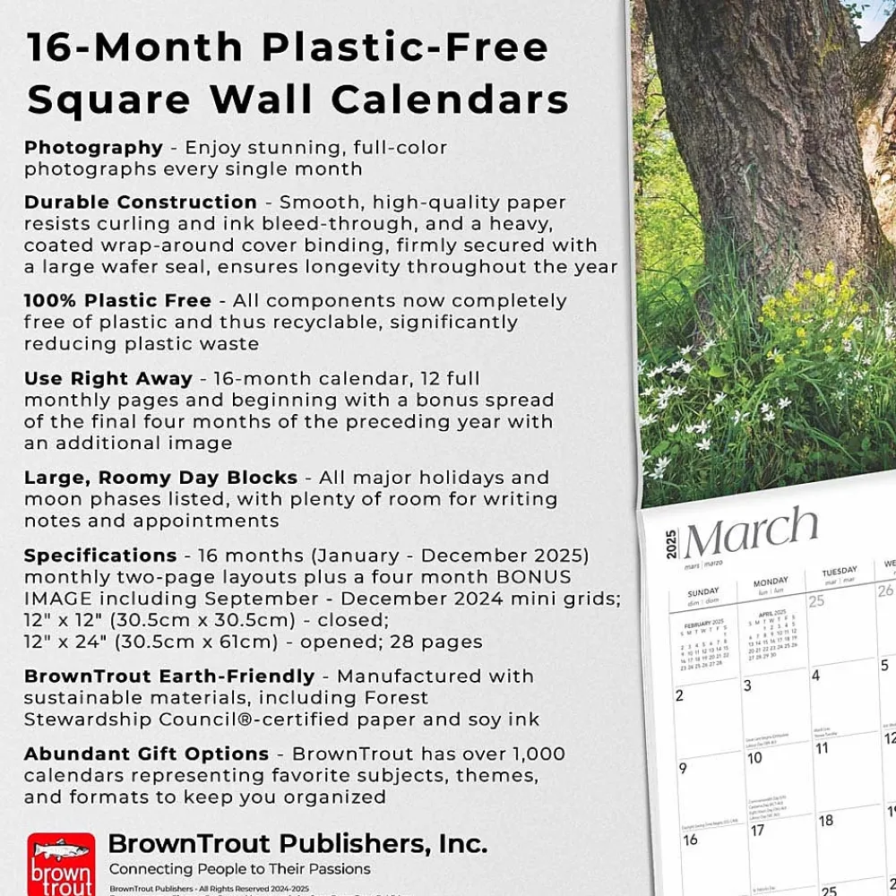 2025 Calendars|BrownTrout 2025 Pennsylvania Wild & Scenic 12" x 12" Monthly Wall Calendar (9781975475529)