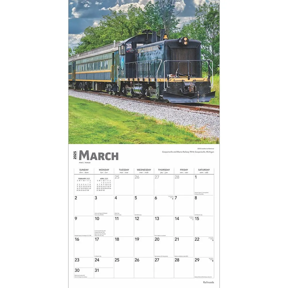 2025 Calendars|BrownTrout 2025 Railroads 12" x 12" Monthly Square Wall Calendar (9781975475604)