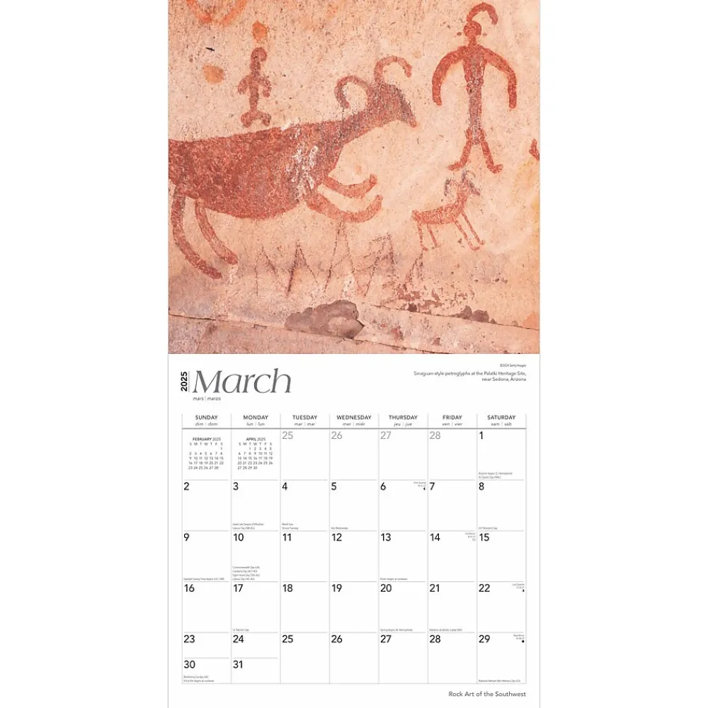 2025 Calendars|BrownTrout 2025 Rock Art of the Southwest 12" x 12" Monthly Wall Calendar (9781975476052)