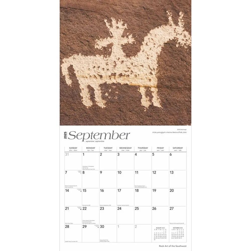 2025 Calendars|BrownTrout 2025 Rock Art of the Southwest 12" x 12" Monthly Wall Calendar (9781975476052)