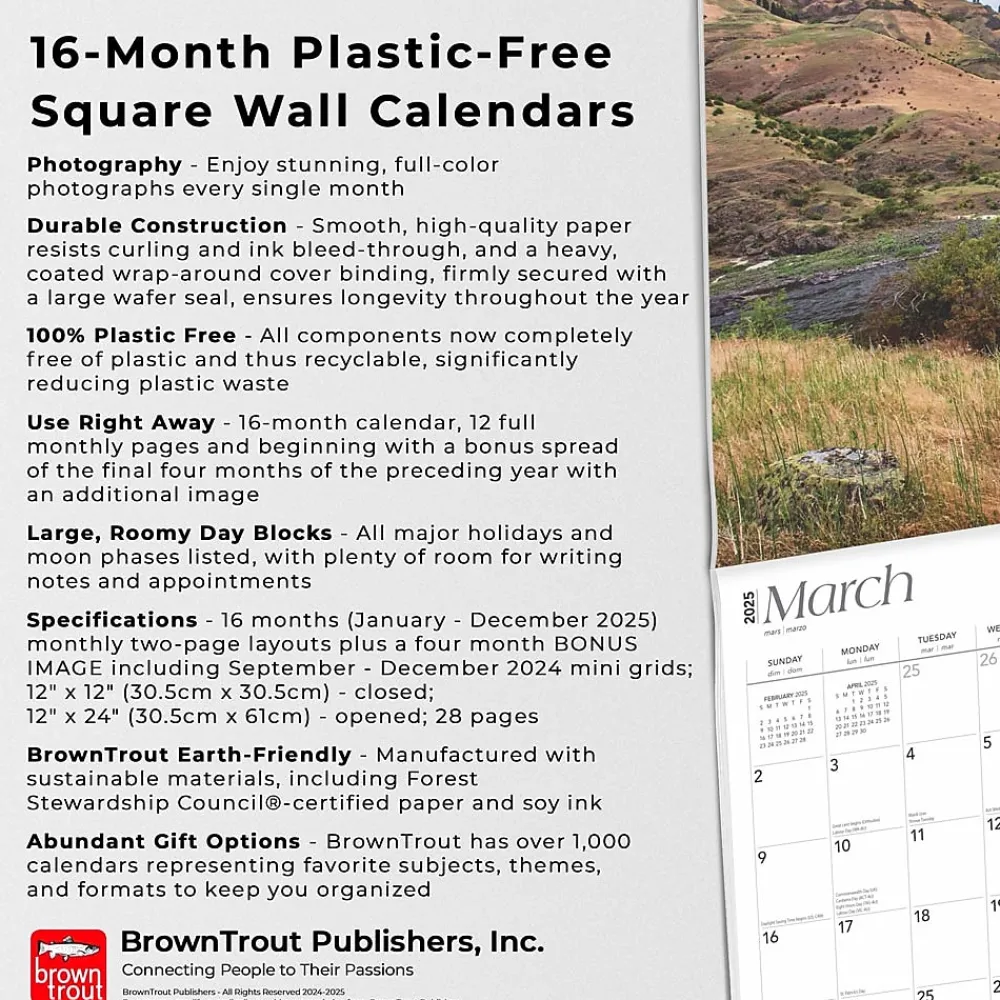2025 Calendars|BrownTrout 2025 Rocky Mountain Wilderness 12" x 12" Monthly Wall Calendar (9781975475628)