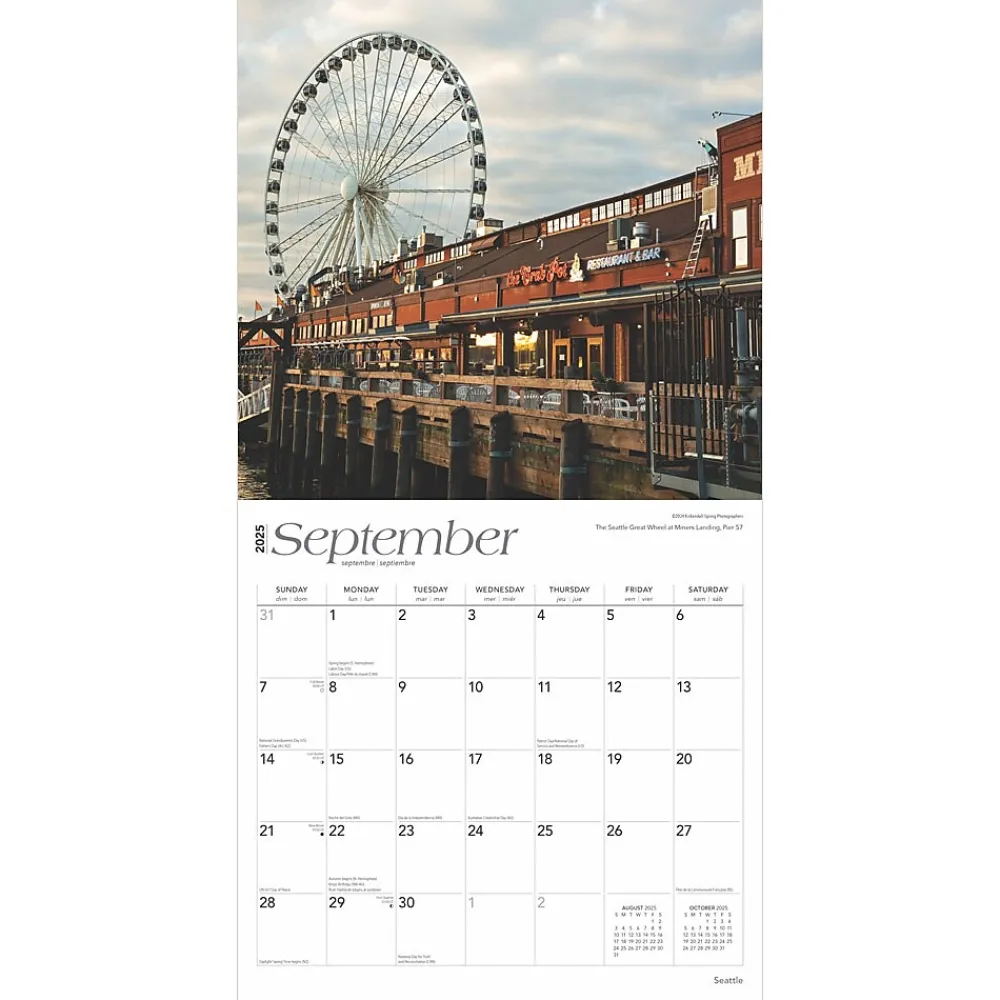2025 Calendars|BrownTrout 2025 Seattle 12" x 12" Monthly Wall Calendar (9781975475680)