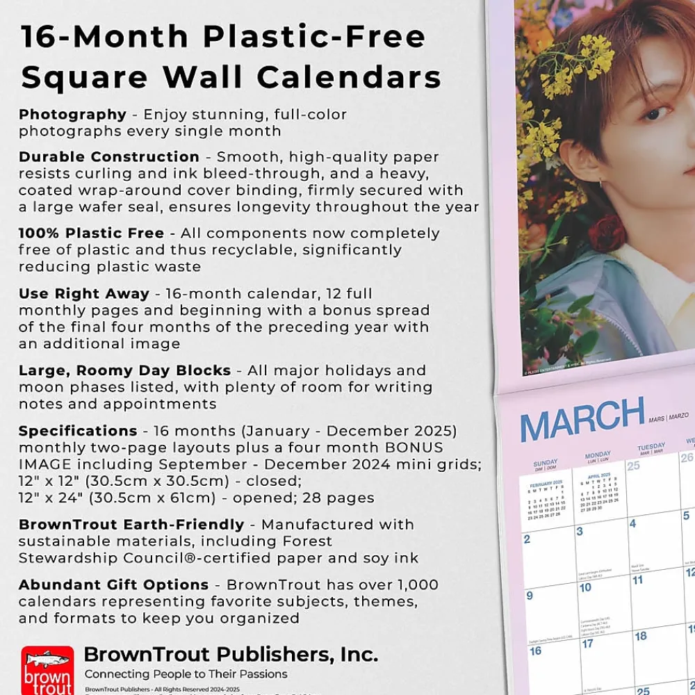 2025 Calendars|BrownTrout 2025 Seventeen 12" x 12" Monthly Square Wall Calendar (9781975483180)