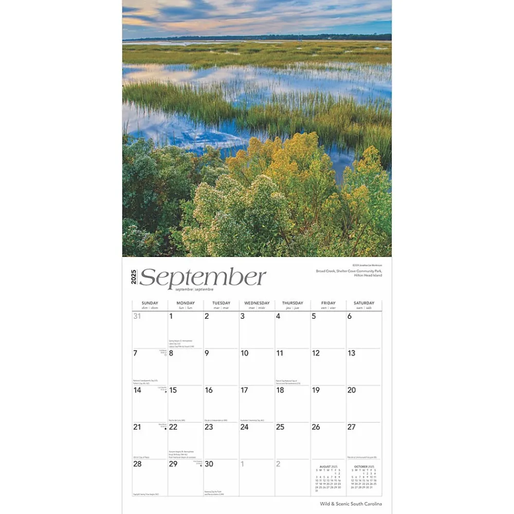 2025 Calendars|BrownTrout 2025 South Carolina Wild & Scenic 12" x 12" Monthly Square Wall Calendar (9781975475710)