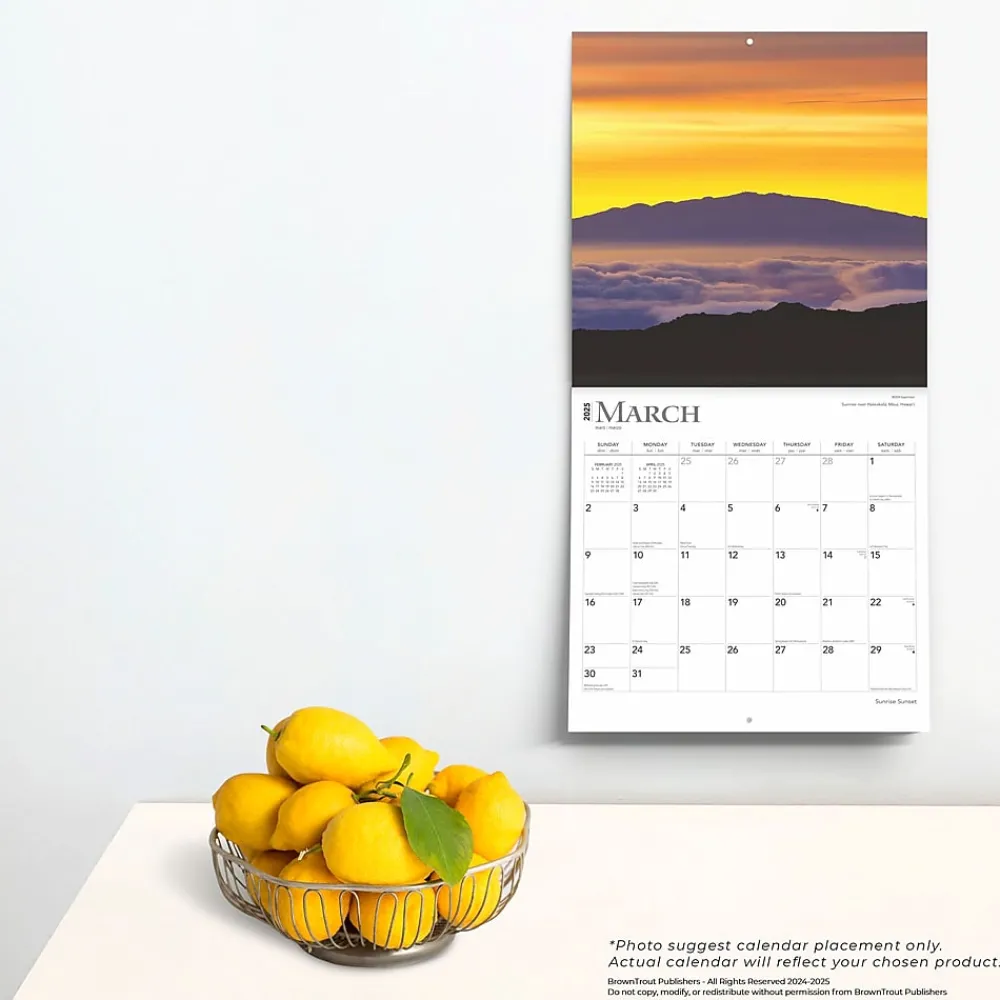 2025 Calendars|BrownTrout 2025 Sunrise Sunset 12" x 12" Monthly Wall Calendar (9781975475758)