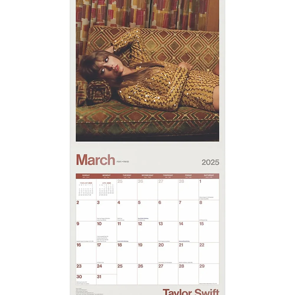 2025 Calendars|BrownTrout 2025 Taylor Swift OFFICIAL 12" x 24" Monthly Square Wall Calendar (9781975479633)