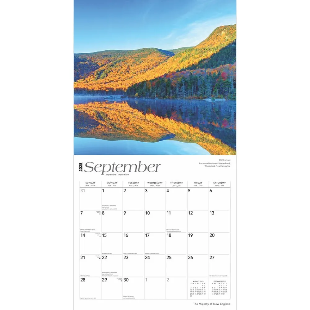 2025 Calendars|BrownTrout 2025 The Majesty of New England 12" x 12" Monthly Square Wall Calendar (9781975475178)