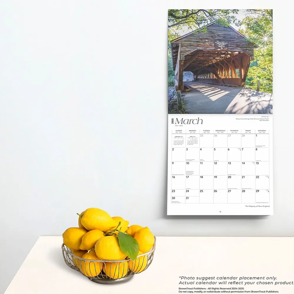2025 Calendars|BrownTrout 2025 The Majesty of New England 12" x 12" Monthly Square Wall Calendar (9781975475178)