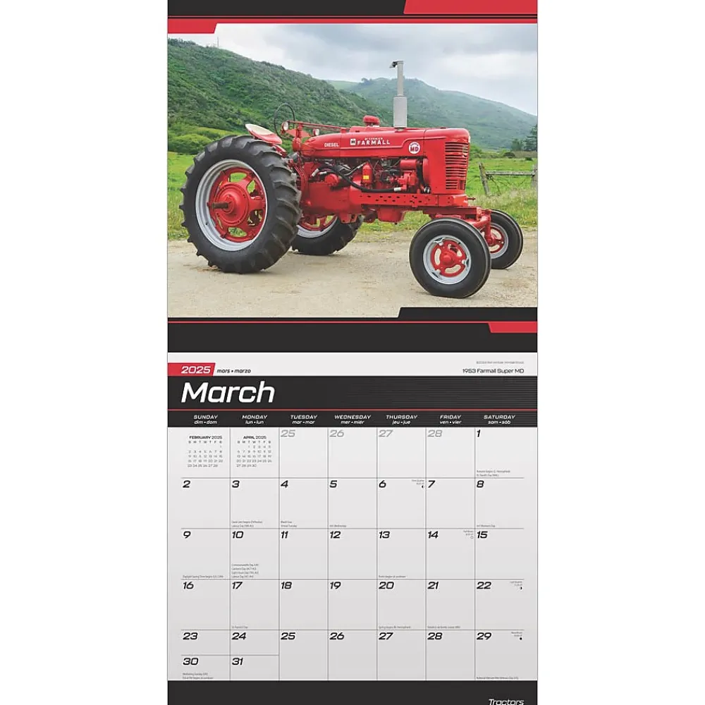 2025 Calendars|BrownTrout 2025 Tractors 12" x 12" Monthly Square Wall Calendar (9781975477868)