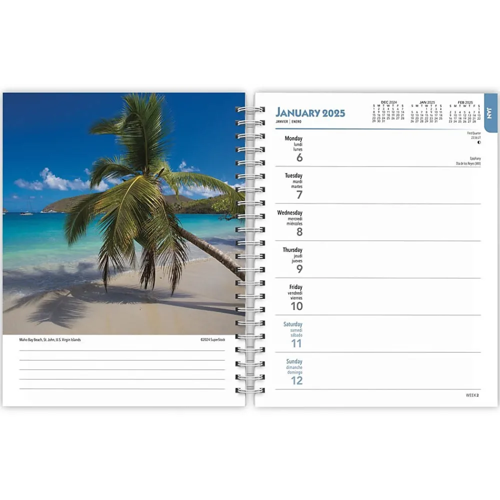 2025 Planners|BrownTrout 2025 Tropical Islands 6" x 7.75" Weekly Engagement Planner, Paper Cover, Multicolored (9781975473266)