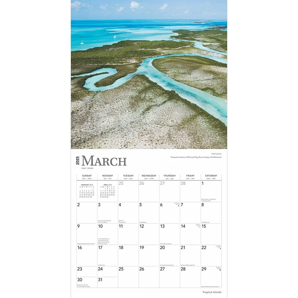 2025 Calendars|BrownTrout 2025 Tropical Islands 12" x 12" Monthly Wall Calendar (9781975477899)