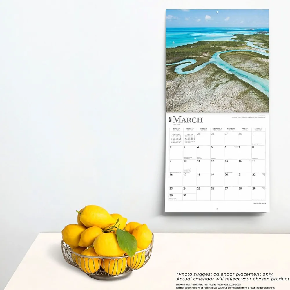 2025 Calendars|BrownTrout 2025 Tropical Islands 12" x 12" Monthly Wall Calendar (9781975477899)