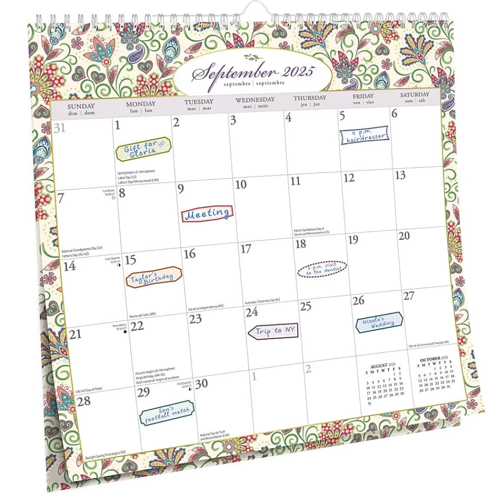 2025 Calendars|BrownTrout 2025 Tuscan Delight 12" x 12" Monthly Wire-O Wall Calendar (9781975478513)