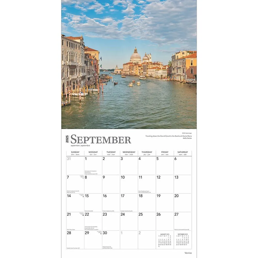 2025 Calendars|BrownTrout 2025 Venice 12" x 12" Monthly Wall Calendar (9781975476311)