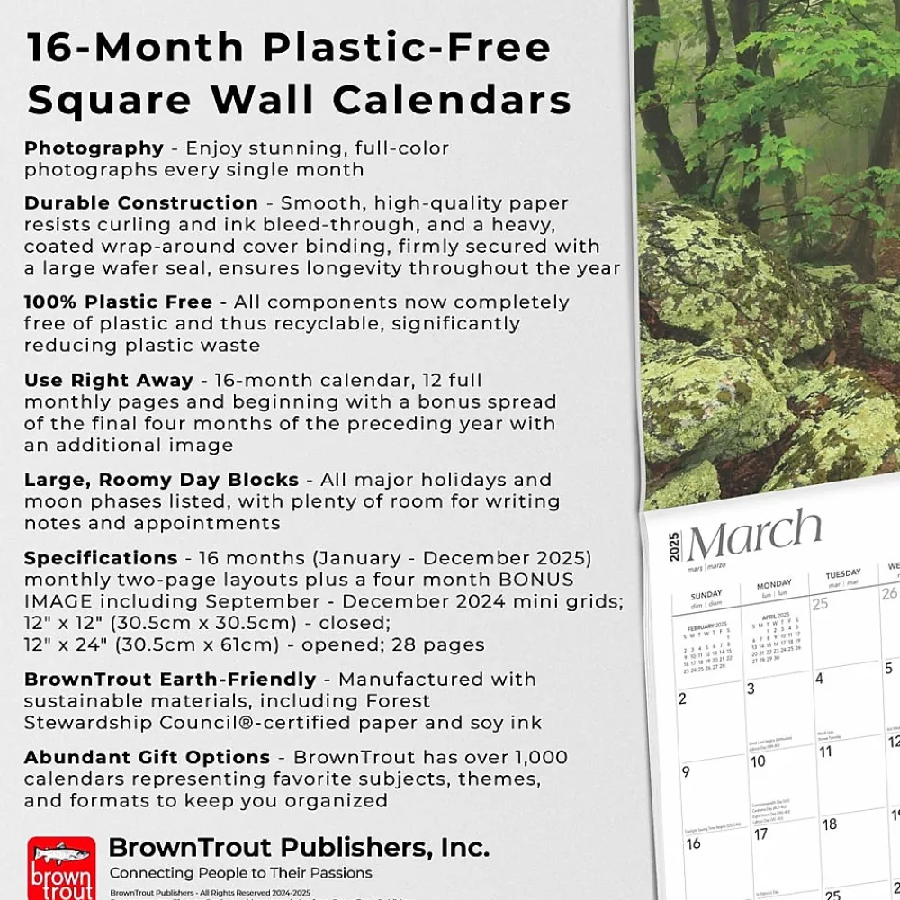 2025 Calendars|BrownTrout 2025 Virginia Wild & Scenic 12" x 12" Monthly Wall Calendar (9781975475864)