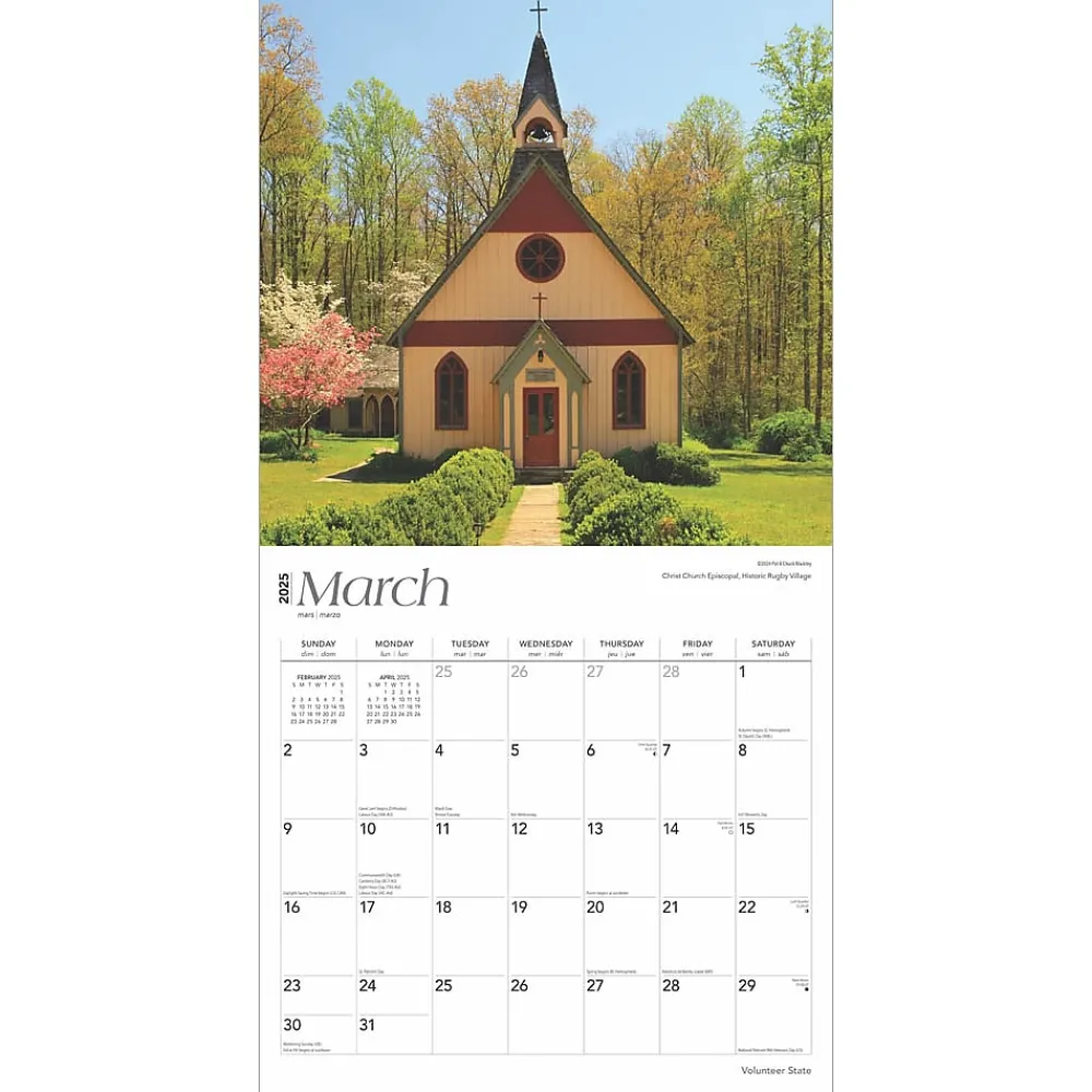 2025 Calendars|BrownTrout 2025 Volunteer State Tennessee Places 12" x 12" Monthly Wall Calendar (9781975483067)