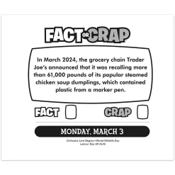 2025 Calendars|Cal Ink 2025 Fact or Crap 6