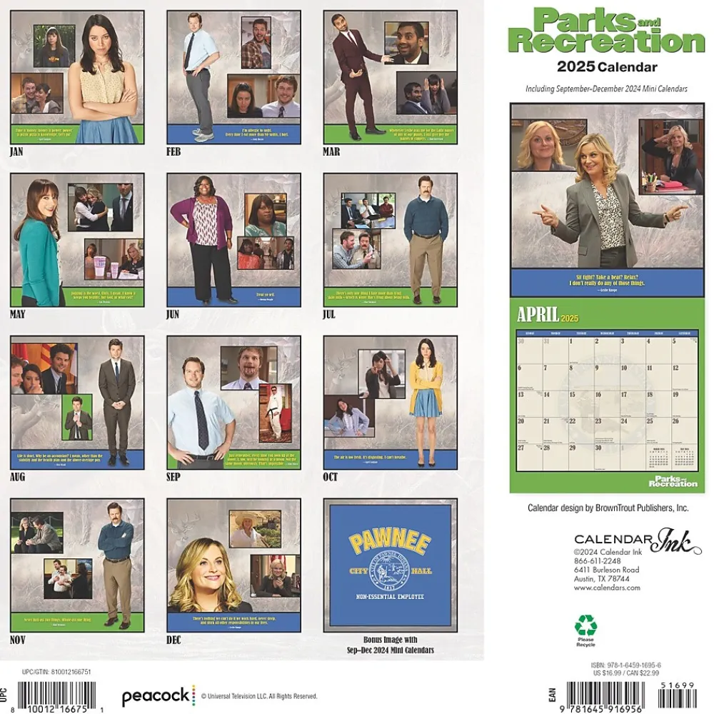 2025 Calendars|Cal Ink 2025 Parks and Recreation 12" x 12" Monthly Wall Calendar (9781645916956)