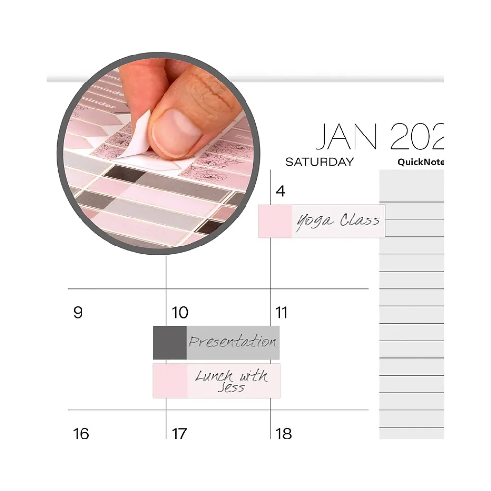 2025 Planners|Cambridge 2025 Alicia 5.5" x 8.5" Weekly & Monthly Planner, Poly Cover, Pink/Black (1726-200-25)