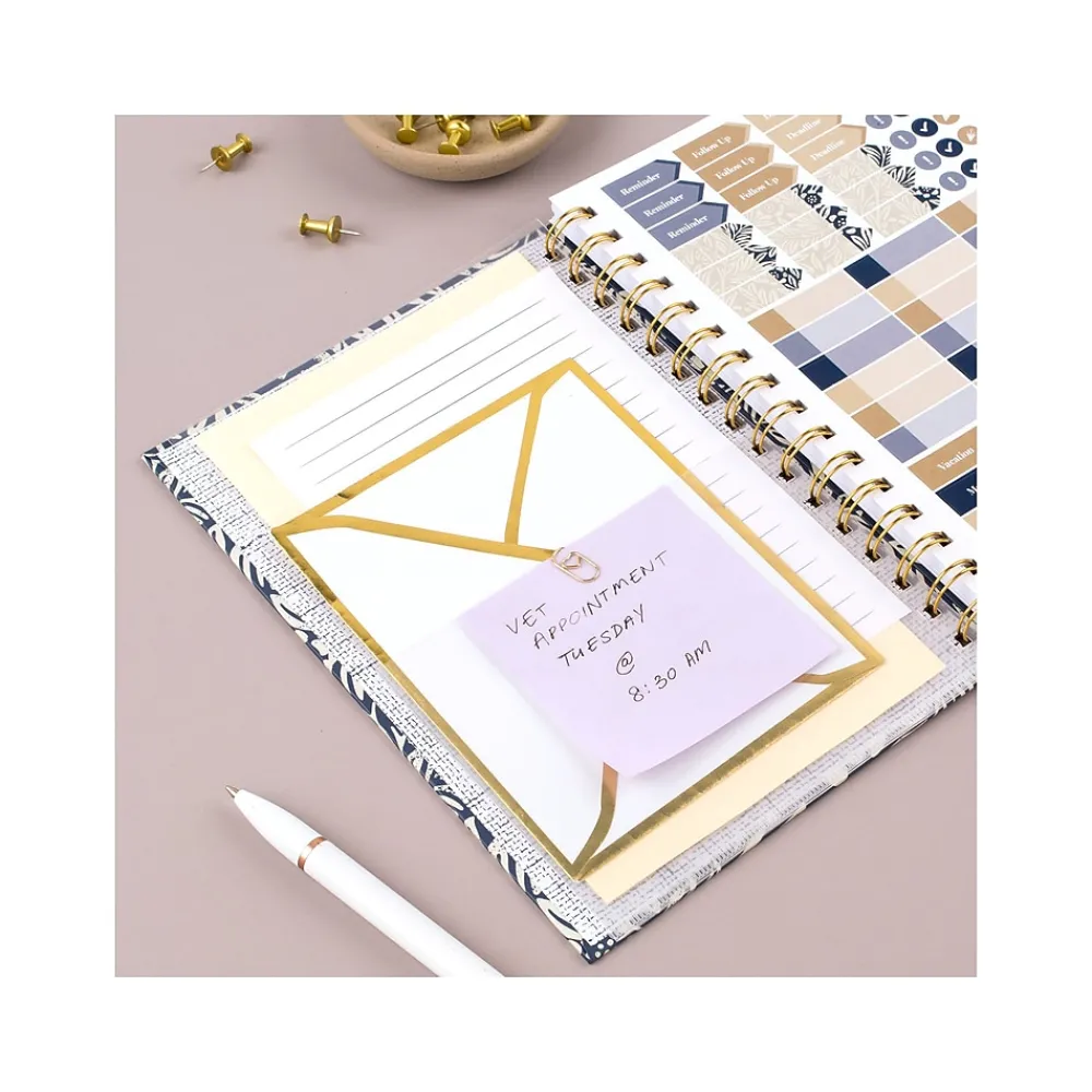 2025 Planners|Cambridge 2025 Blockprint 5.5" x 8.5" Weekly & Monthly Planner, Hardcover, Blue (1724-200-25)