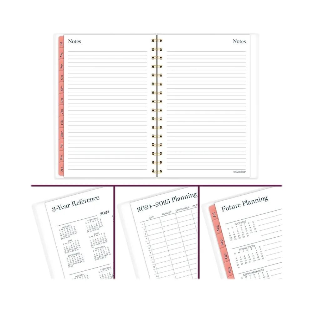 Academic Planners|Cambridge 2024-2025 Bridgette 5.5" x 8.5" Academic Weekly & Monthly Planner, Poly Cover, Multicolor (1712-200A-25)