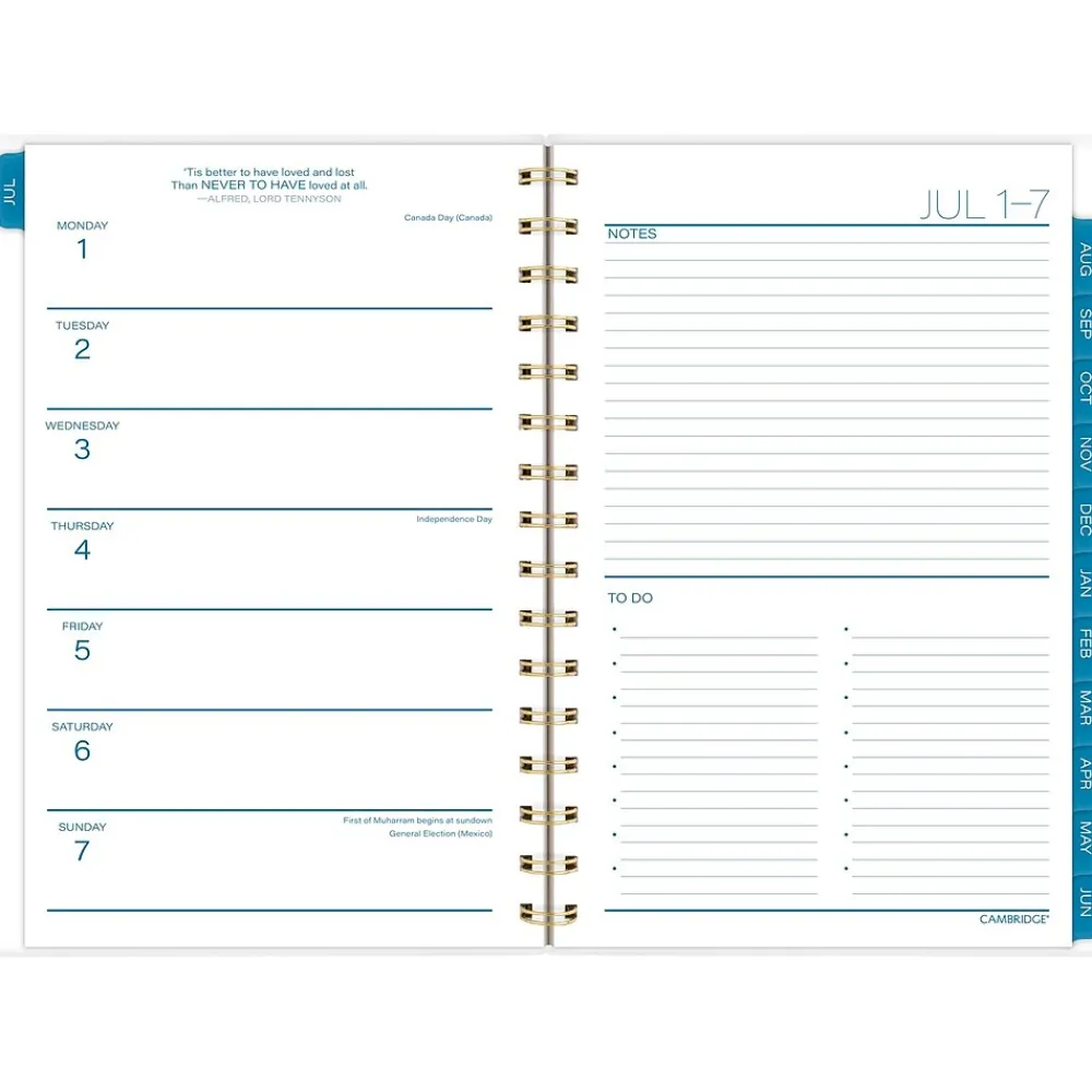 Academic Planners|Cambridge 2024-2025 Chromatic 5.5" x 8.5" Academic Weekly & Monthly Planner, Poly Cover, Multicolor (1715-200A-25)
