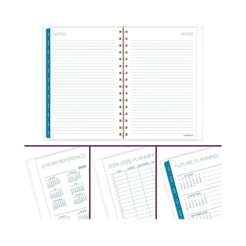 Academic Planners|Cambridge 2024-2025 Chromatic 5.5" x 8.5" Academic Weekly & Monthly Planner, Poly Cover, Multicolor (1715-200A-25)